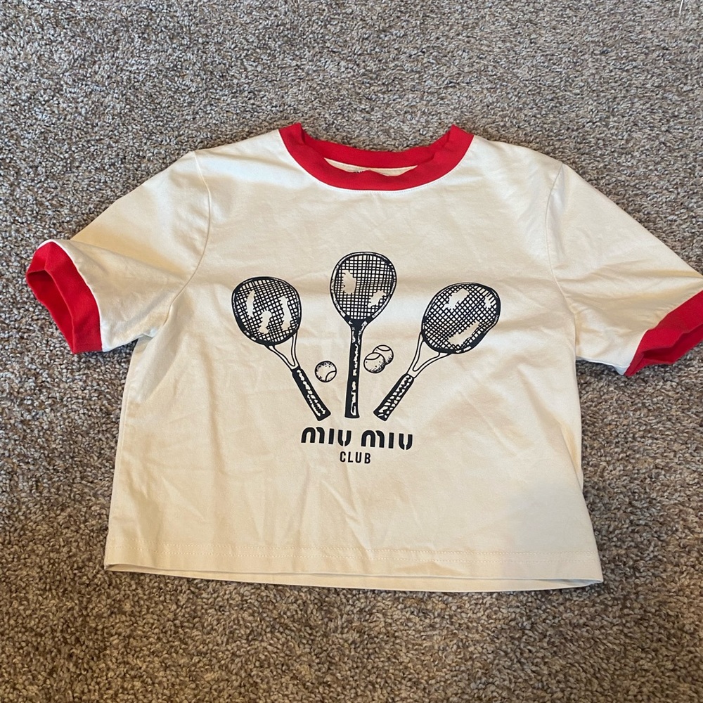 Miu Miu tennis club baby tee